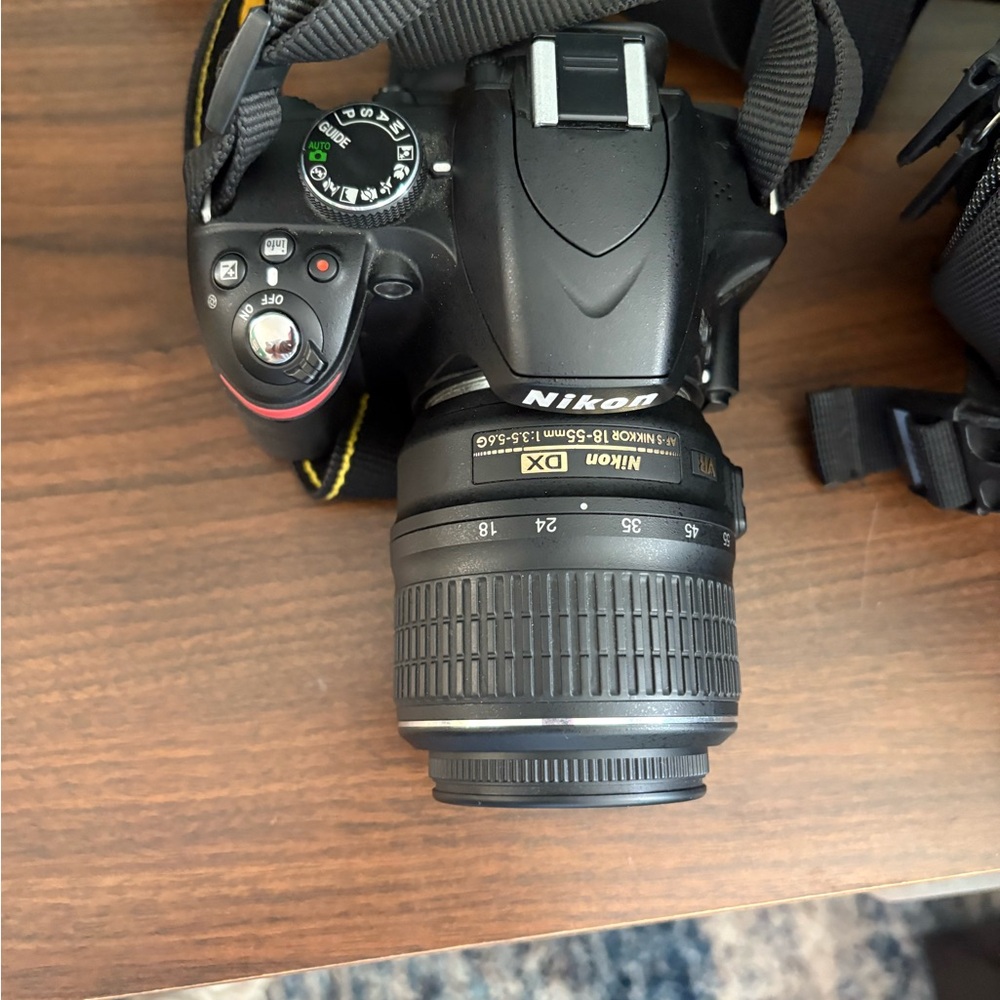 Nikon Black DSLR with Zoom Lens